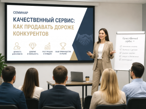 Приглашаем предпринимателей на бесплатный семинар «Качественный сервис: как продавать дороже конкурентов» Приглашаем предпринимателей на бесплатный семинар «Качественный сервис: как продавать дороже конкурентов»