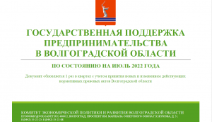 Обновленный перечень мер государственной поддержки
